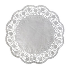 Dekoračná krajka okrúhla biela Ø40 cm (100 ks)
