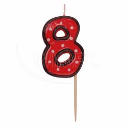 Číslová sviečka na špajdli "8" 50mm, 1 ks
