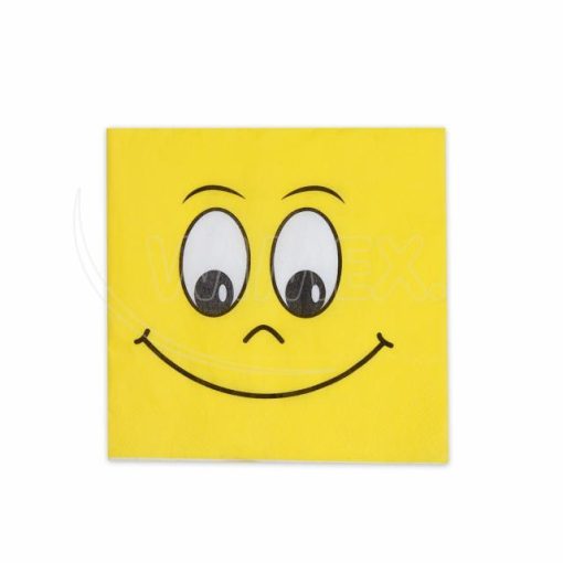 Obrúsky 3-vrstvé, 33 x 33 cm SMILEY, 20 ks