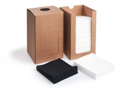 Obrúsok PREMIUM biely 20 x 20 cm v boxe, 100 ks