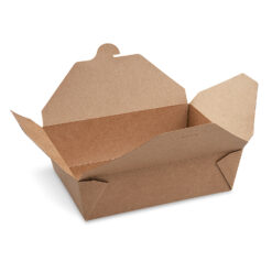 Food box (PAP/PE) nepremastiteľný kraft `L` 195 x 138 x 88mm 2500ml, 40 ks