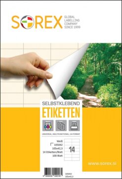 Etikety PRINT 105x148 biele zn. SOREX