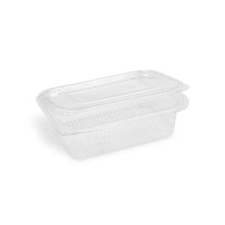 Miska (rPET) s viečkom hranatá priehľadná 750ml, 50 ks